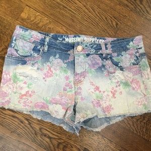 Mossimo Flower Print Ombre Cut Off Short Shorts